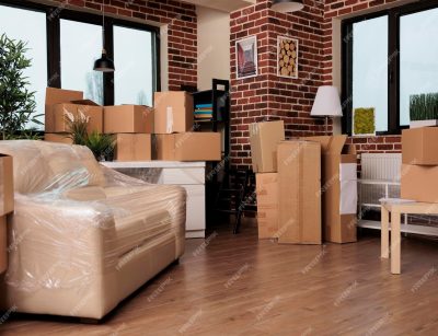 deceased estate clearance living room boxes move